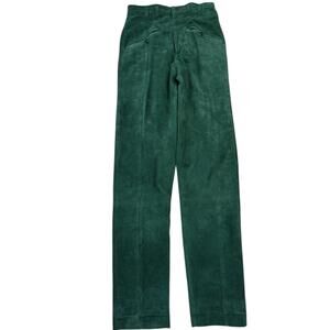 Vintage Pia Rucci green suede leather pants size 6 with high waist